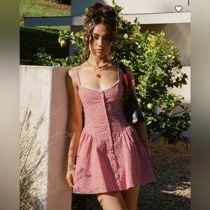 Princess Polly Toulouse Mini Dress Red Gingham